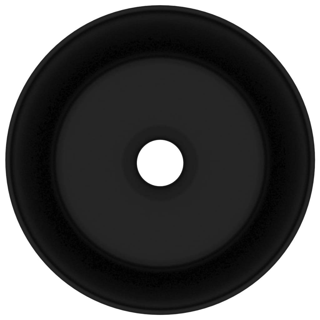 vidaXL Luxuriöses Waschbecken Rund Matt Schwarz 40x15 cm Keramik