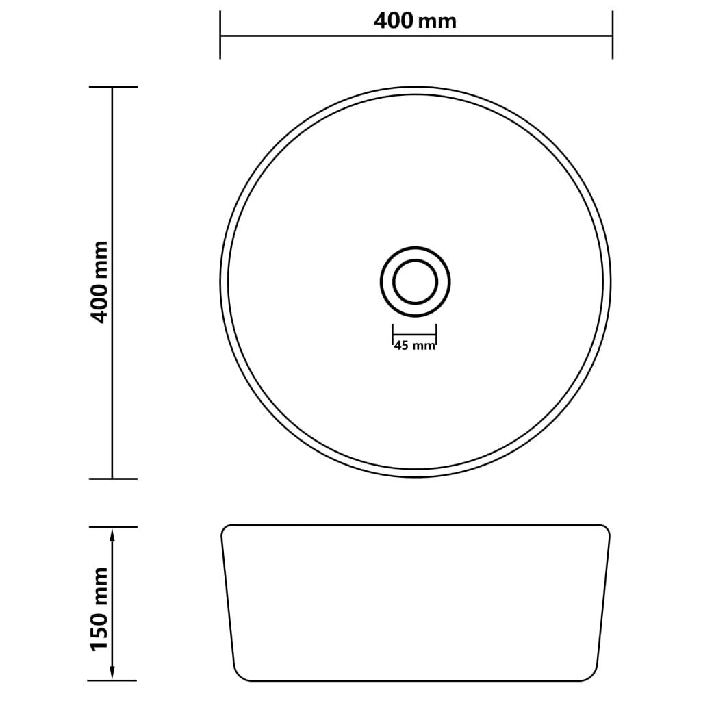 vidaXL Luxuriöses Waschbecken Rund Matt Weiß 40x15 cm Keramik
