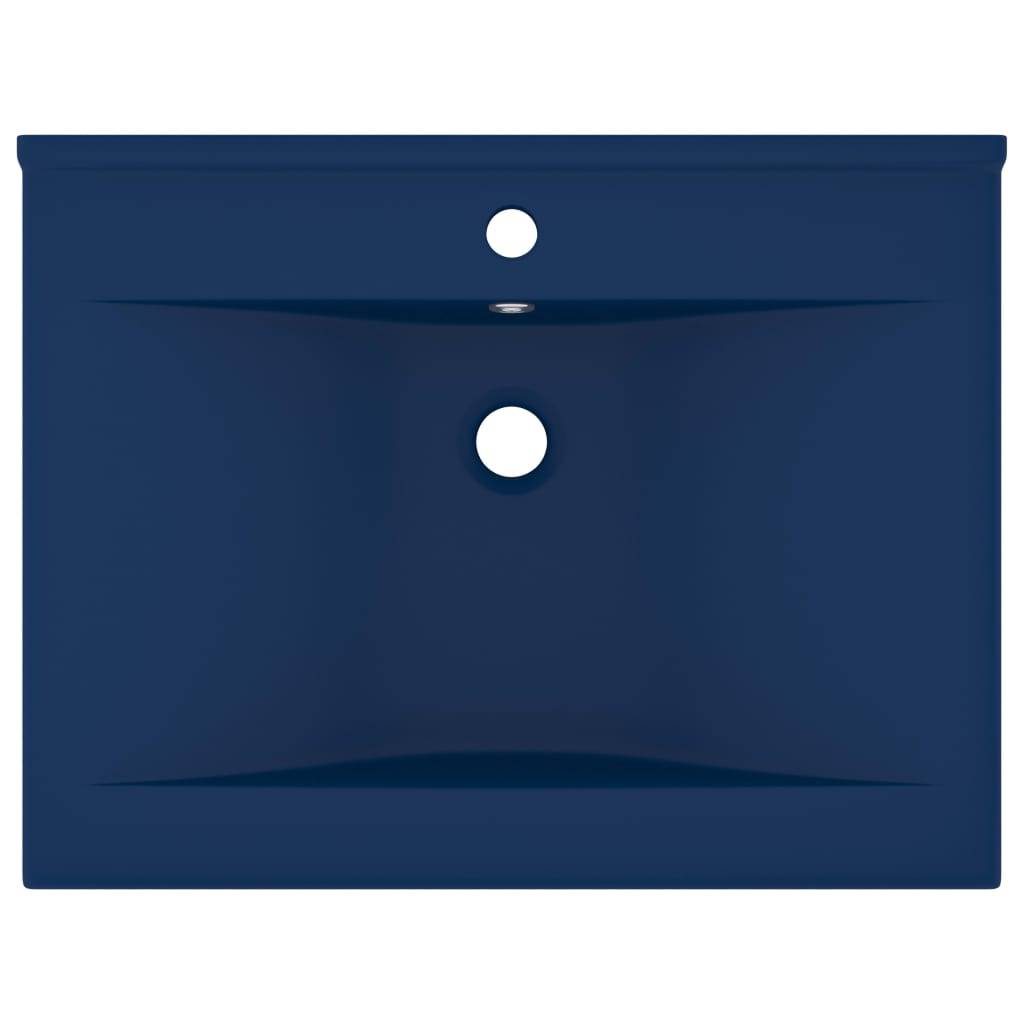 vidaXL Luxus-Waschbecken mit Hahnloch Matt-Dunkelblau 60x46 cm Keramik