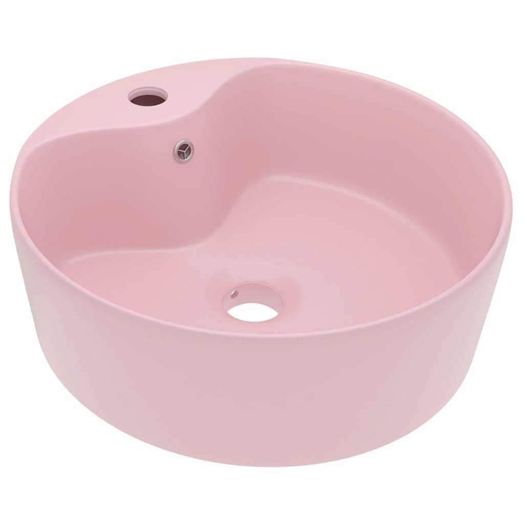 vidaXL Luxus-Waschbecken mit Überlauf Matt Rosa 36x13 cm Keramik