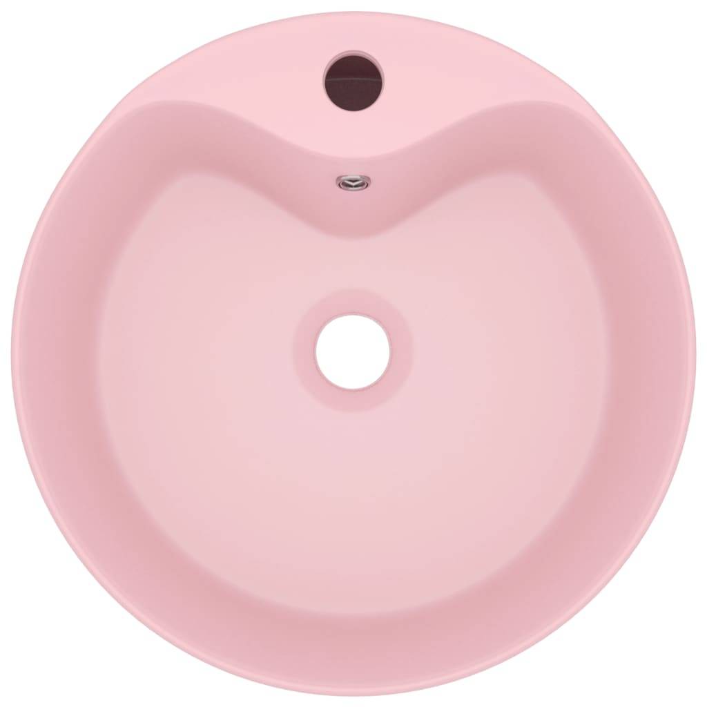 vidaXL Luxus-Waschbecken mit Überlauf Matt Rosa 36x13 cm Keramik