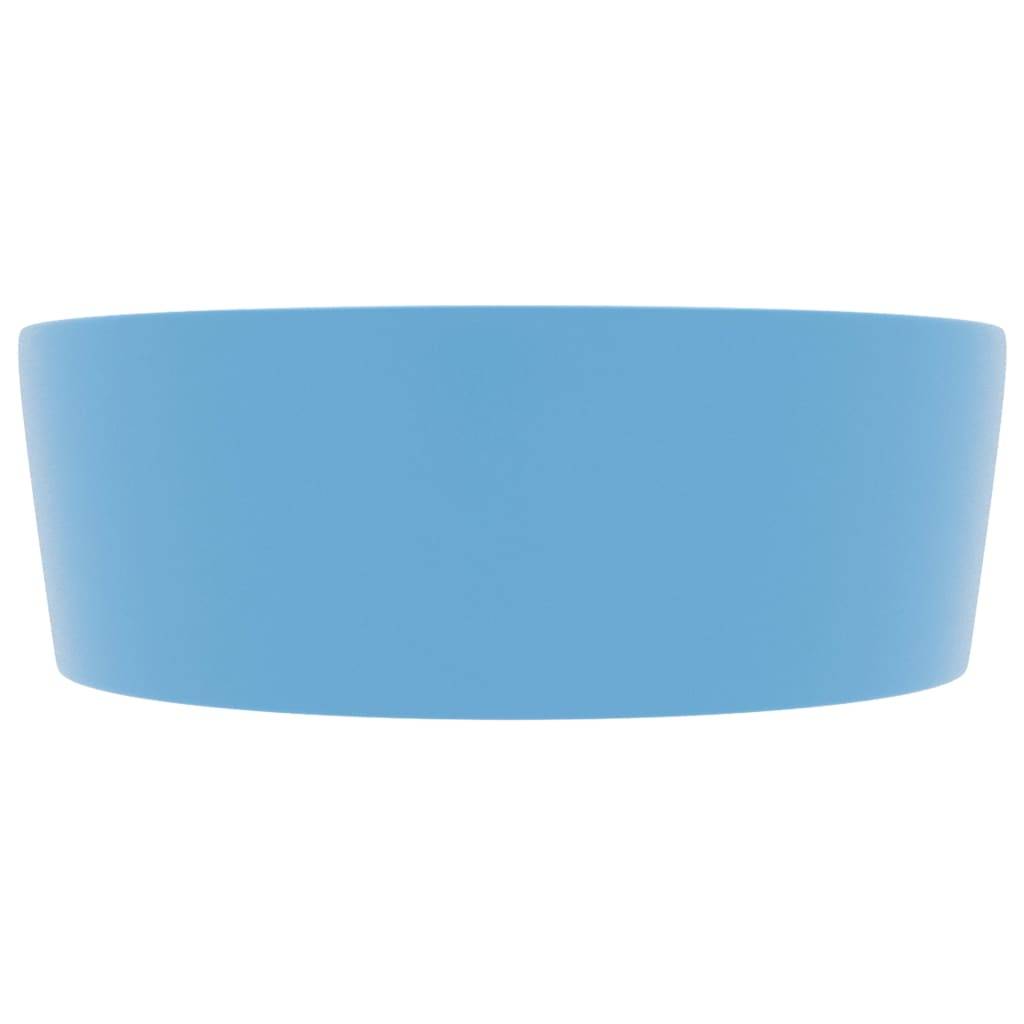 vidaXL Luxus-Waschbecken mit Überlauf Matt Hellblau 36x13 cm Keramik