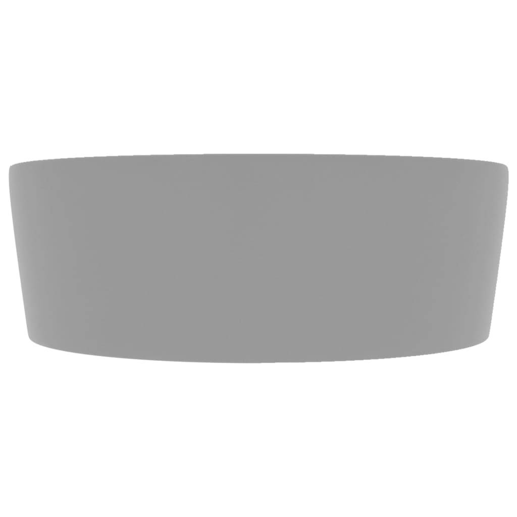 vidaXL Luxus-Waschbecken mit Überlauf Matt Hellgrau 36x13 cm Keramik