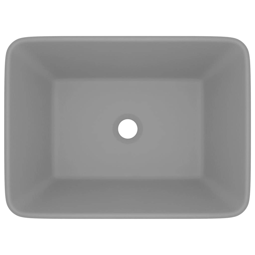 vidaXL Luxus-Waschbecken Matt Hellgrau 41x30x12 cm Keramik
