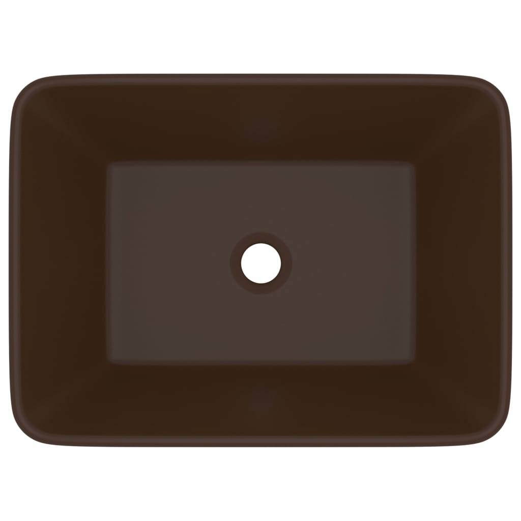 vidaXL Luxus-Waschbecken Matt Dunkelbraun 41x30x12 cm Keramik