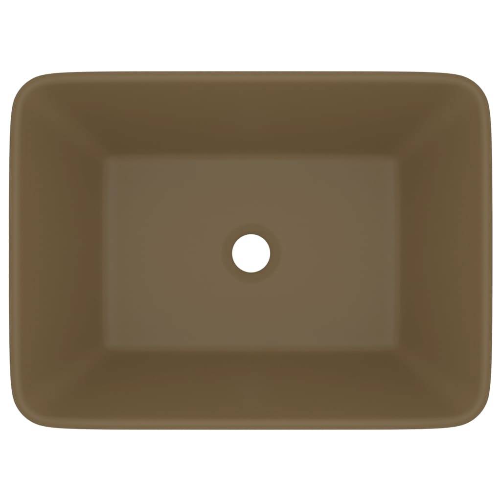 vidaXL Luxus-Waschbecken Matt Creme 41x30x12 cm Keramik