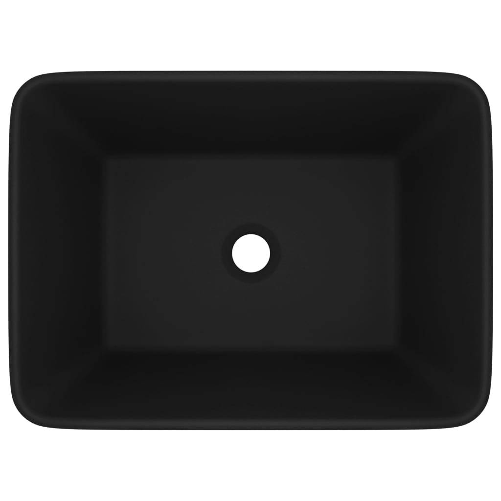 vidaXL Luxus-Waschbecken Matt Schwarz 41x30x12 cm Keramik