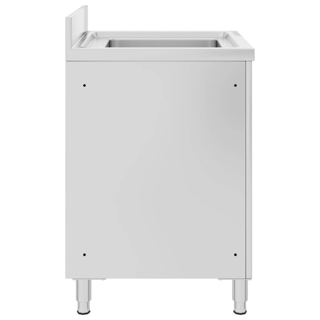 vidaXL Gastro-Spülenunterschrank 60x60x96 cm Edelstahl