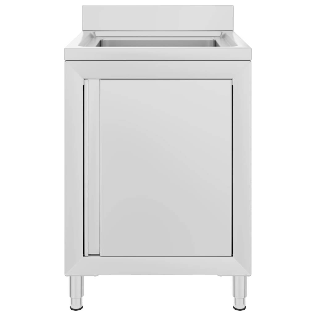 vidaXL Gastro-Spülenunterschrank 60x60x96 cm Edelstahl