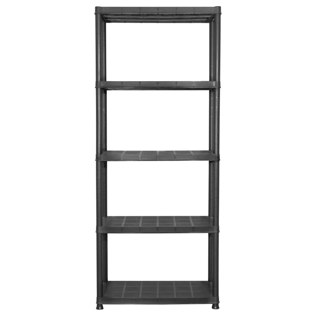 vidaXL Lagerregal 5-Tier Schwarz 71x38x170 cm Kunststoff