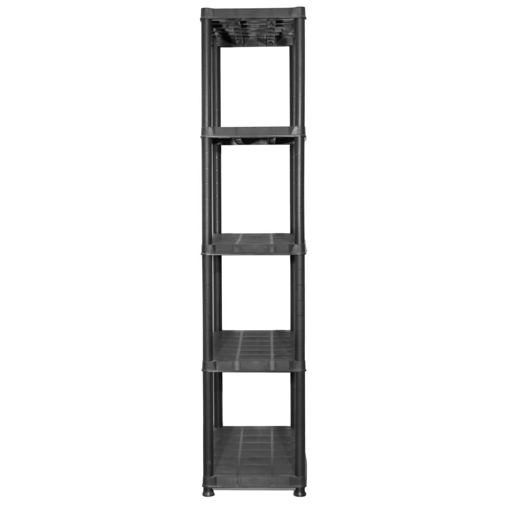 vidaXL Lagerregal 5-Tier Schwarz 71x38x170 cm Kunststoff