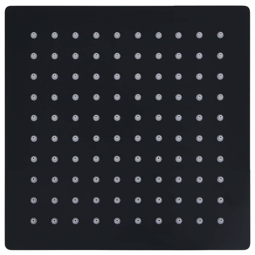 vidaXL Regenbrause Edelstahl 20x20 cm Quadrat Schwarz