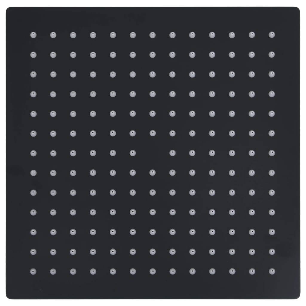 vidaXL Regenbrause Edelstahl 25x25 cm Quadrat Schwarz