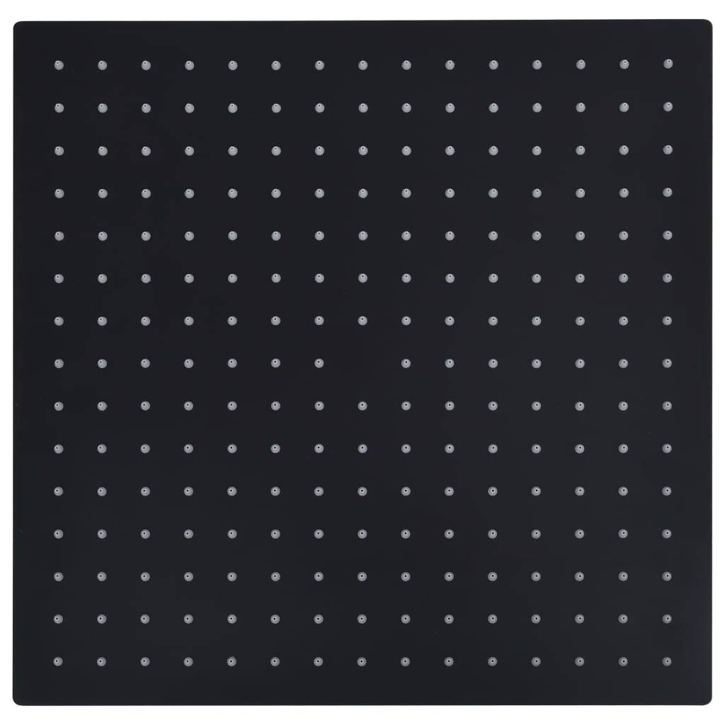 vidaXL Regenbrause Edelstahl 40x40 cm Quadrat Schwarz