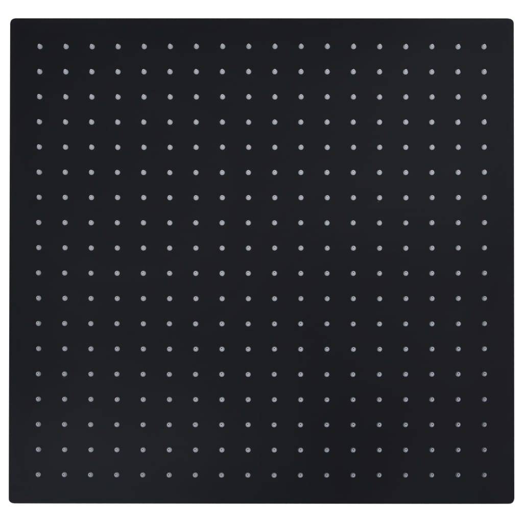 vidaXL Regenbrause Edelstahl 50x50 cm Quadrat Schwarz
