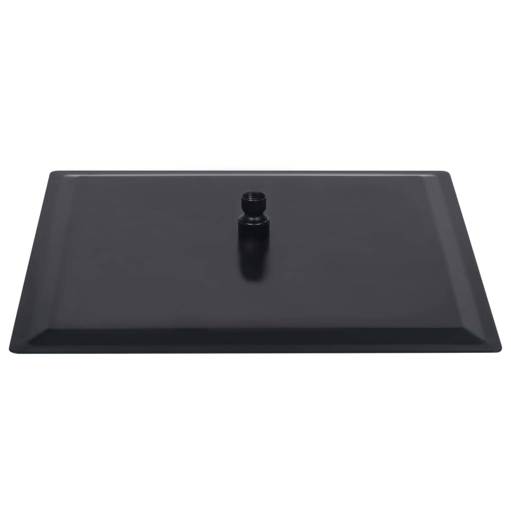 vidaXL Regenbrause Edelstahl 50x50 cm Quadrat Schwarz