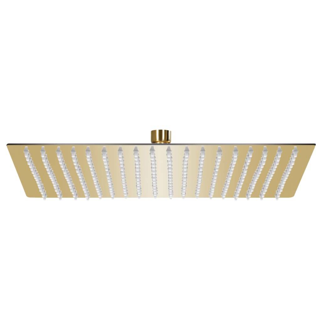 vidaXL Regenbrause Edelstahl 50x50 cm Quadrat Golden