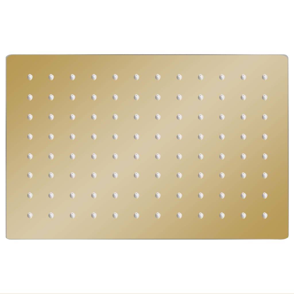 vidaXL Regenbrause Edelstahl 30x20 cm Rechteckig Golden