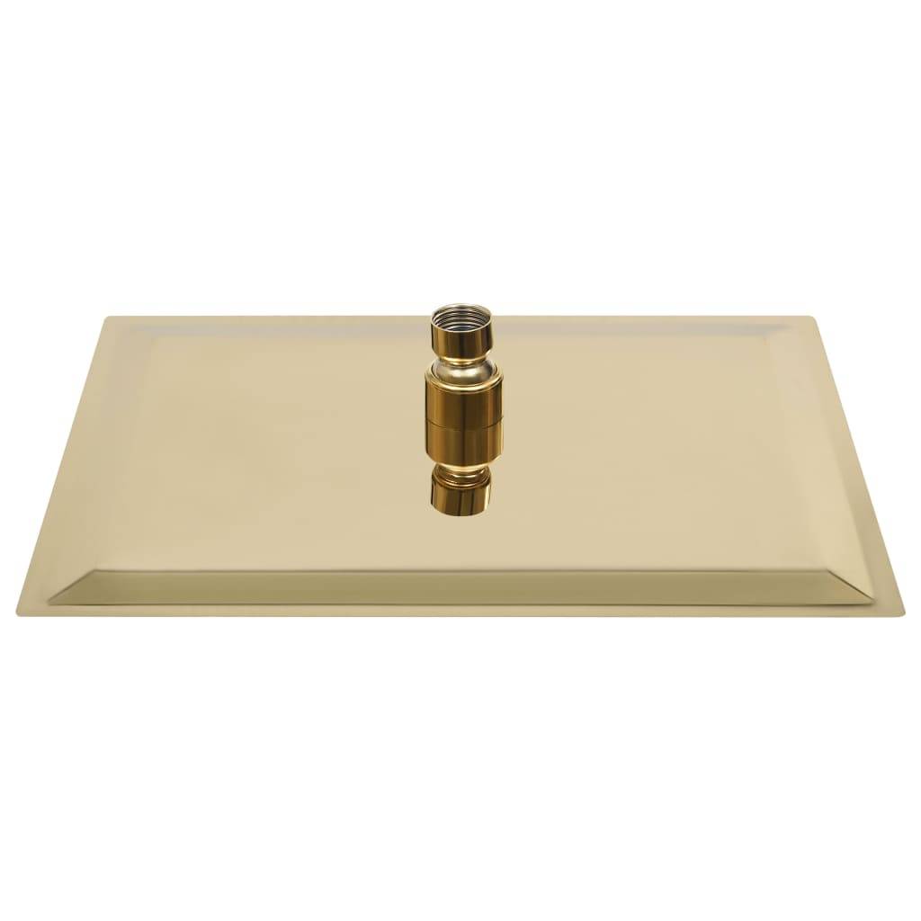 vidaXL Regenbrause Edelstahl 30x20 cm Rechteckig Golden