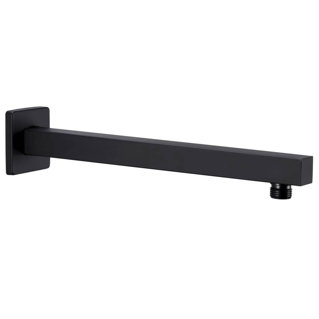 vidaXL Duscharm Quadratisch Edelstahl 201 Schwarz 30 cm