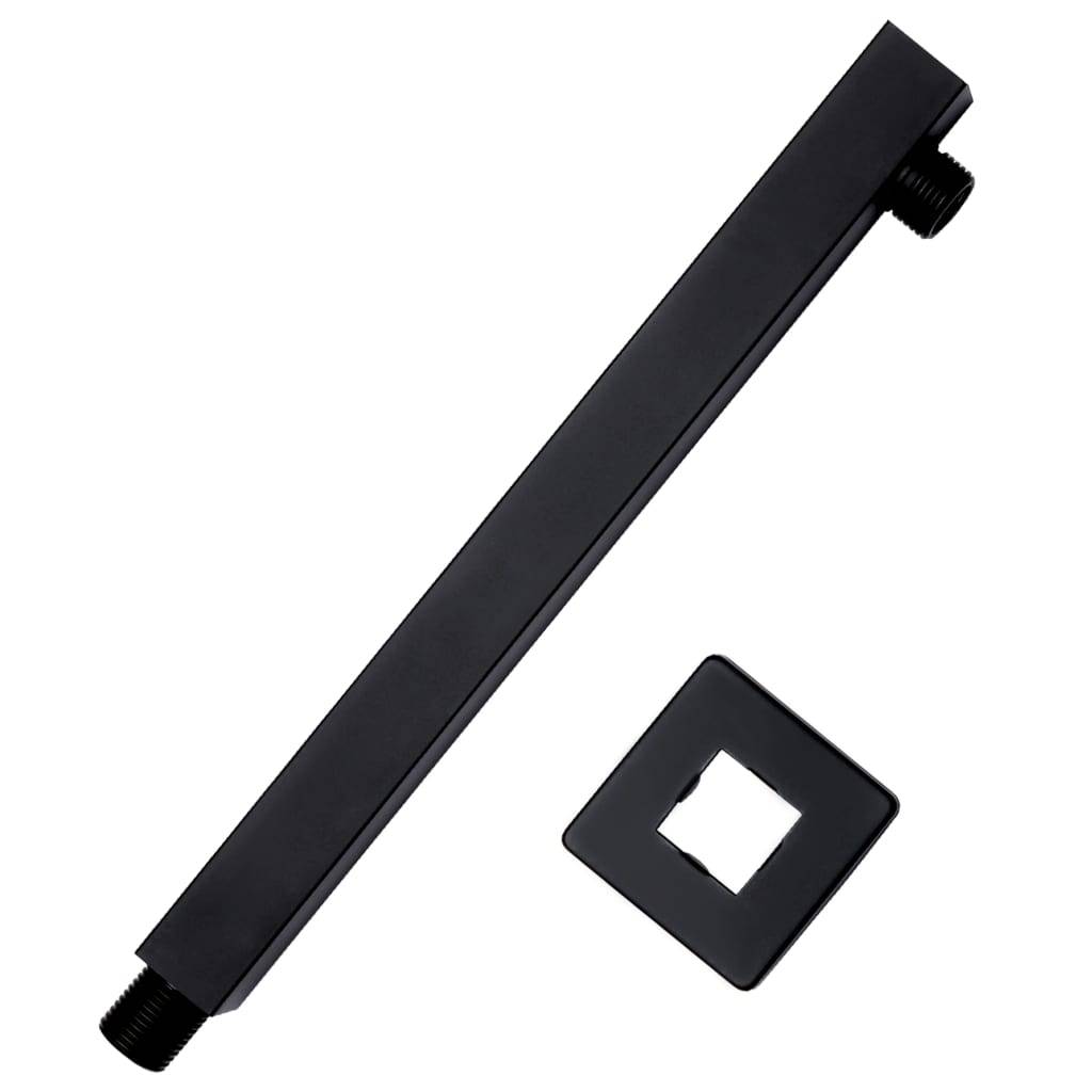 vidaXL Duscharm Quadratisch Edelstahl 201 Schwarz 30 cm