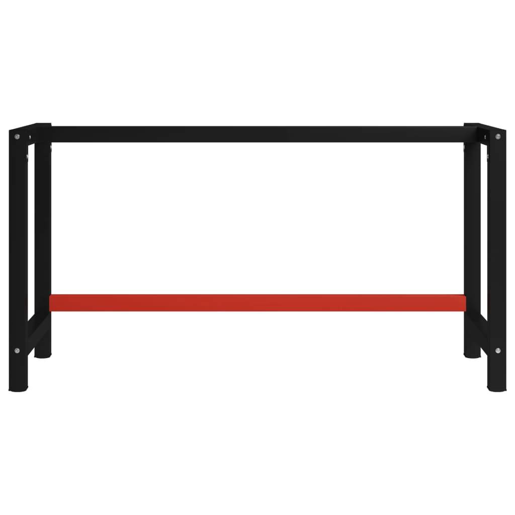 vidaXL Werkbankgestell Metall 150x57x79 cm Schwarz und Rot