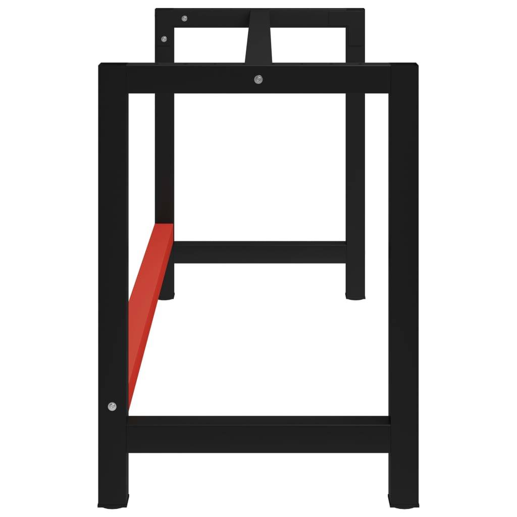 vidaXL Werkbankgestell Metall 150x57x79 cm Schwarz und Rot