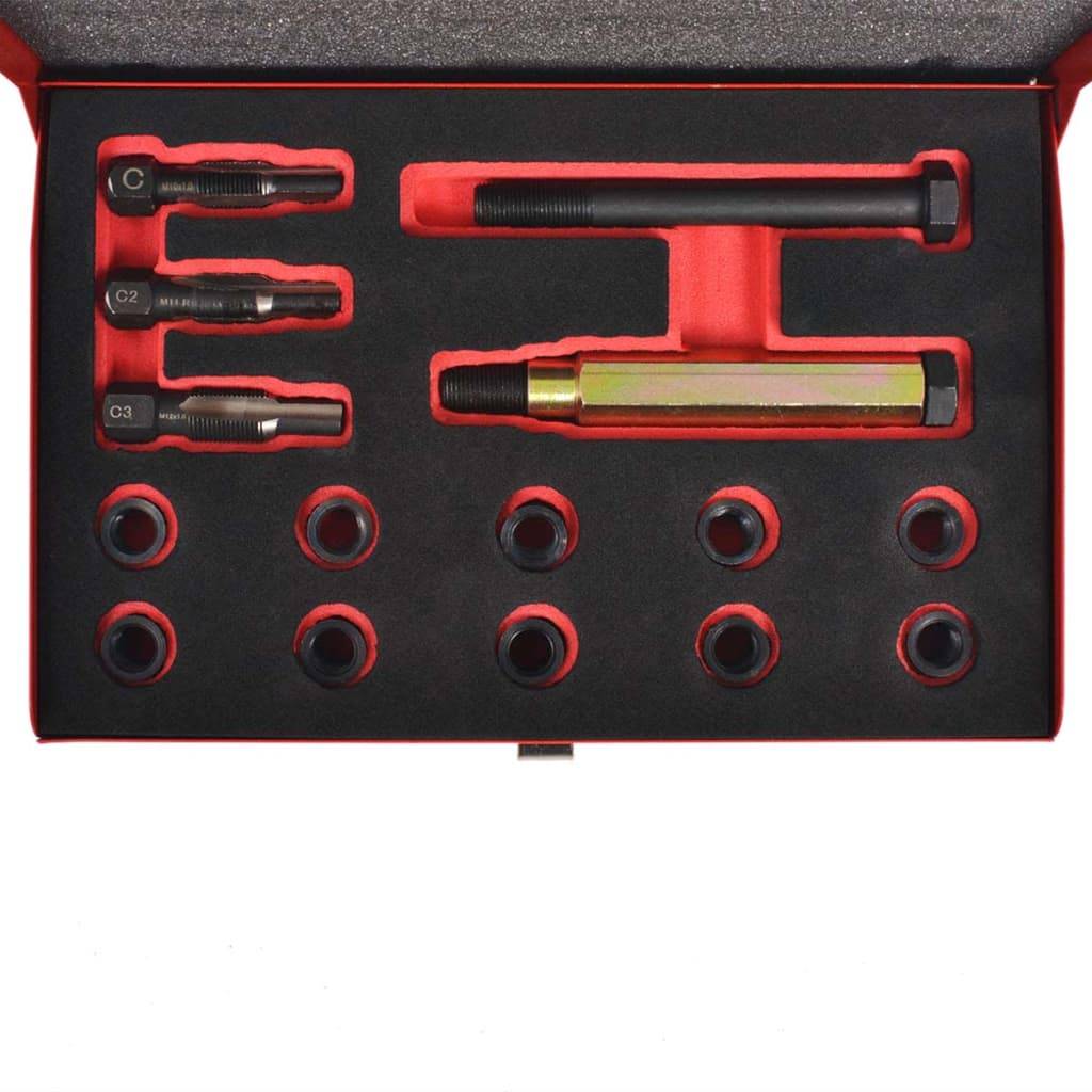 vidaXL Glühkerzengewinde-Reparaturset 15-tlg. M10 x 1,0 mm
