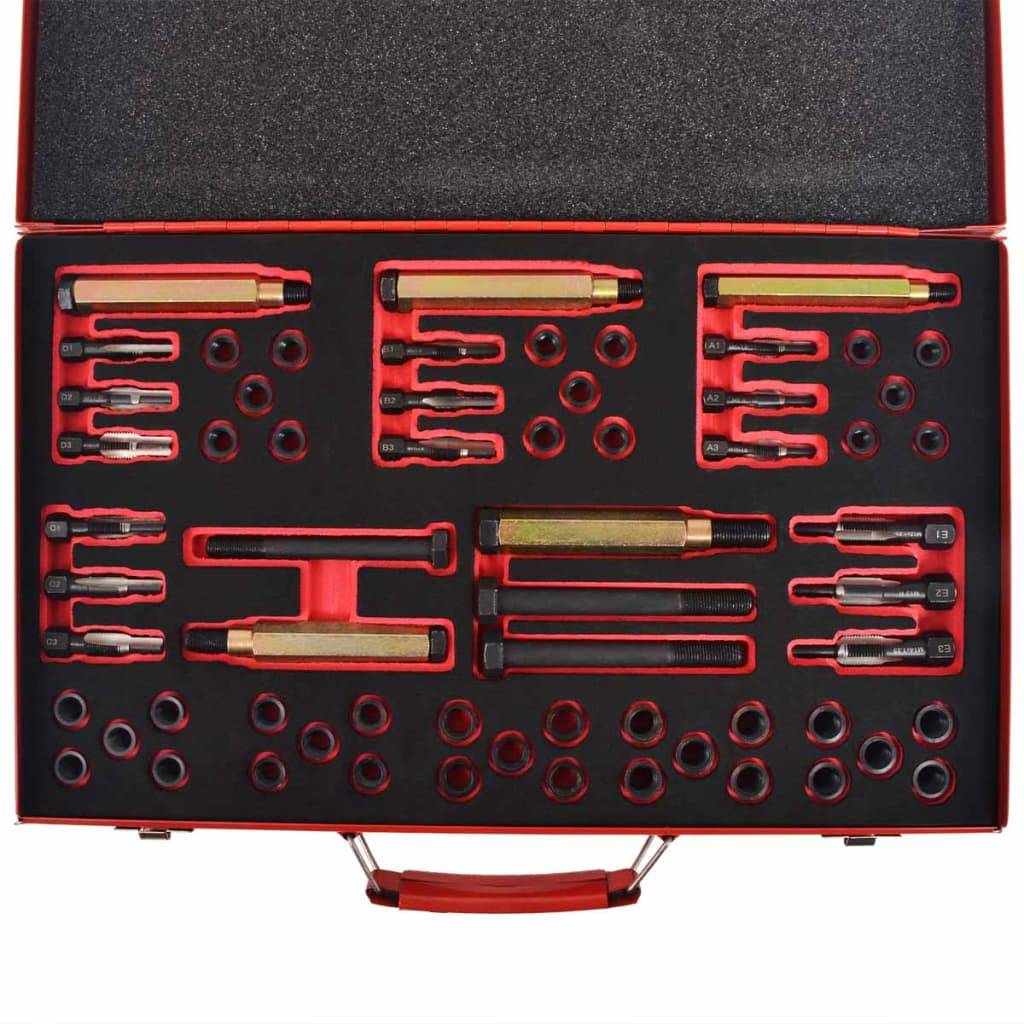 vidaXL Glühkerzengewinde-Reparaturset 63-tlg. M8 M9 M10 M12