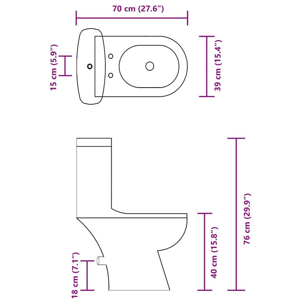vidaXL Toilette mit Spülkasten Schwarz