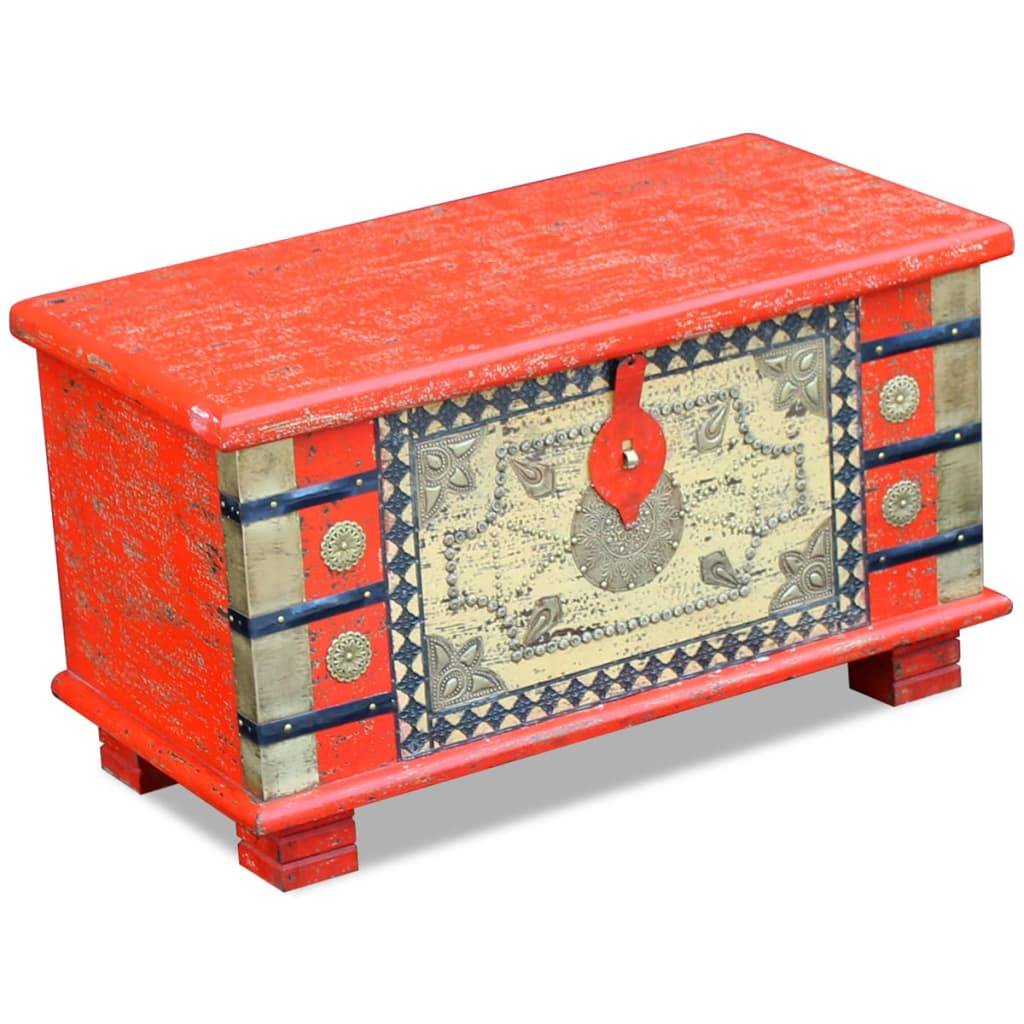 vidaXL Aufbewahrungstruhe Rot Mangoholz 80x40x45 cm