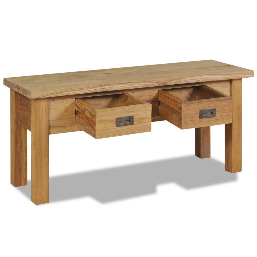 vidaXL Flurbank Teak Massiv 90 x 30 x 40 cm