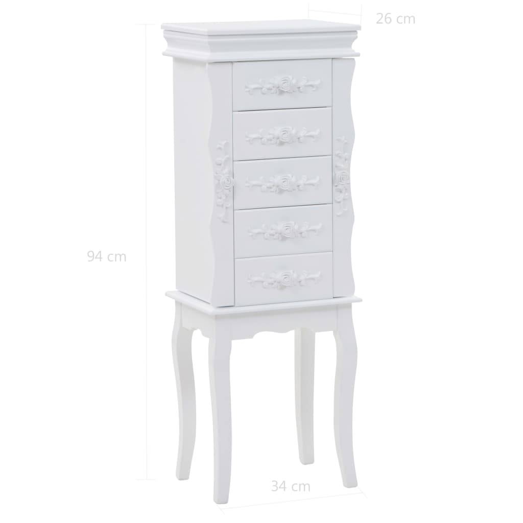 vidaXL Schmuckschrank Weiß
