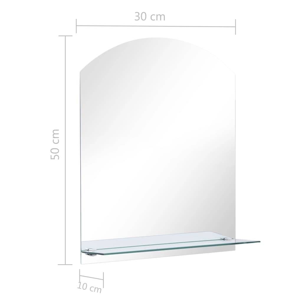 vidaXL Wandspiegel mit Regal 30×50 cm Hartglas