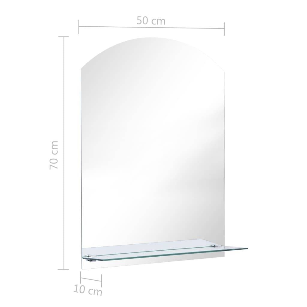 vidaXL Wandspiegel mit Regal 50×70 cm Hartglas