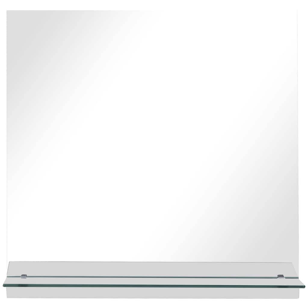 vidaXL Wandspiegel mit Regal 60×60 cm Hartglas
