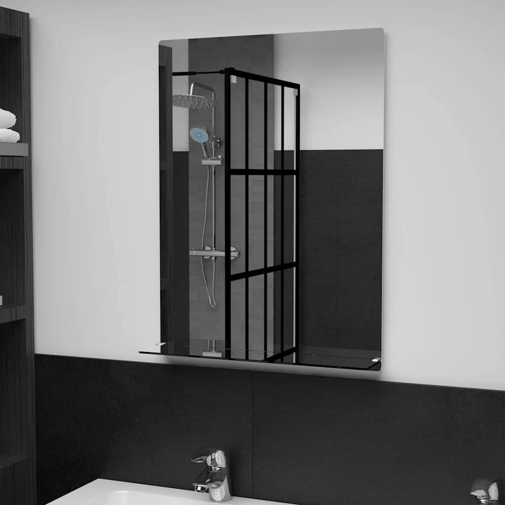 vidaXL Wandspiegel mit Regal 50×70 cm Hartglas