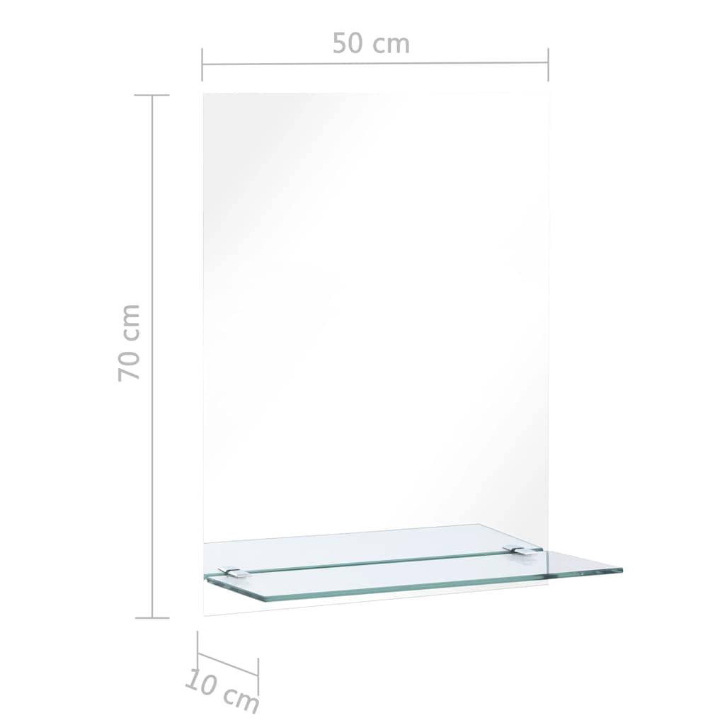 vidaXL Wandspiegel mit Regal 50×70 cm Hartglas