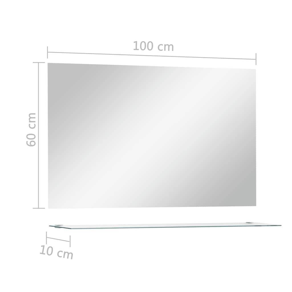 vidaXL Wandspiegel mit Regal 100×60 cm Hartglas