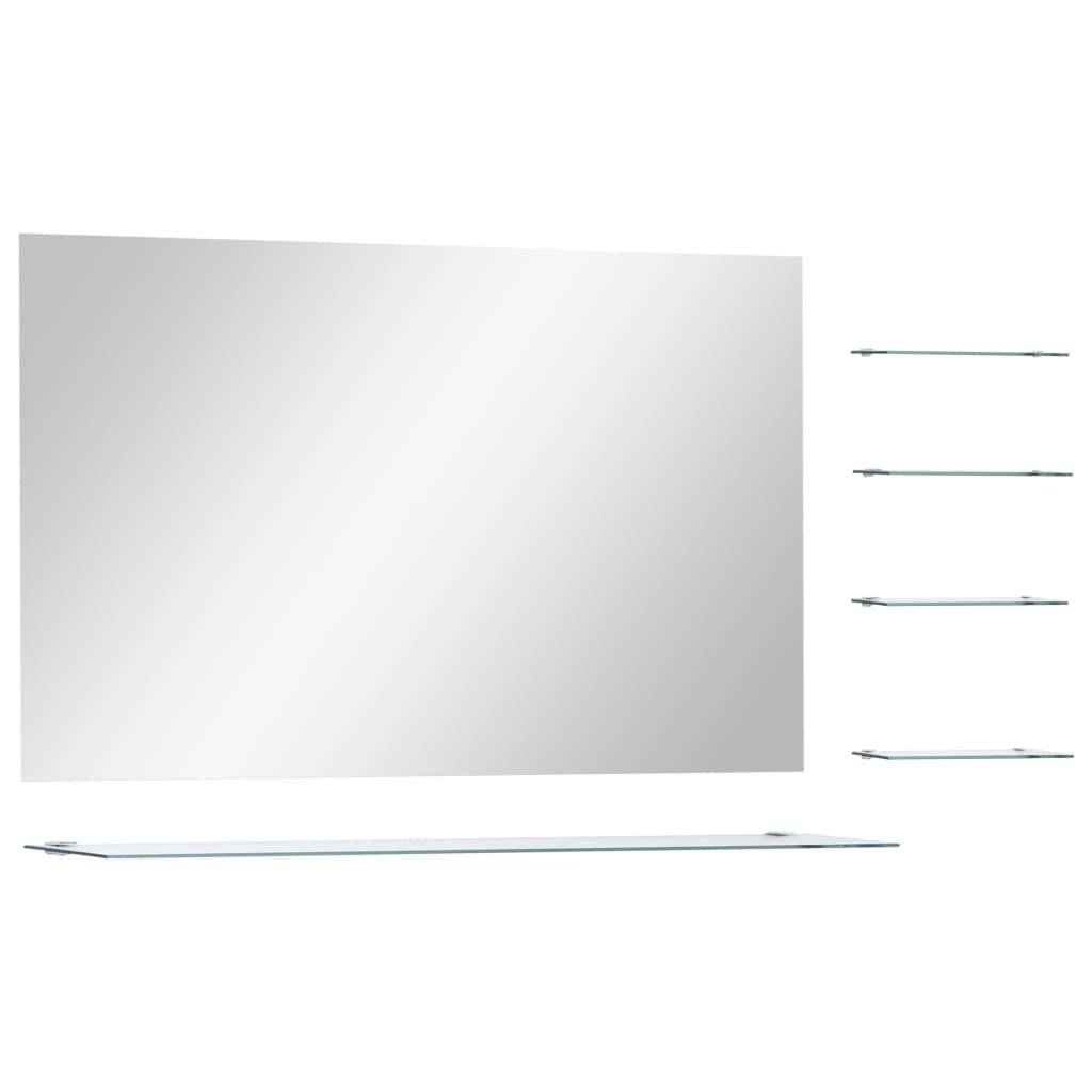 vidaXL Wandspiegel mit 5 Ablagen Silbern 100×60 cm