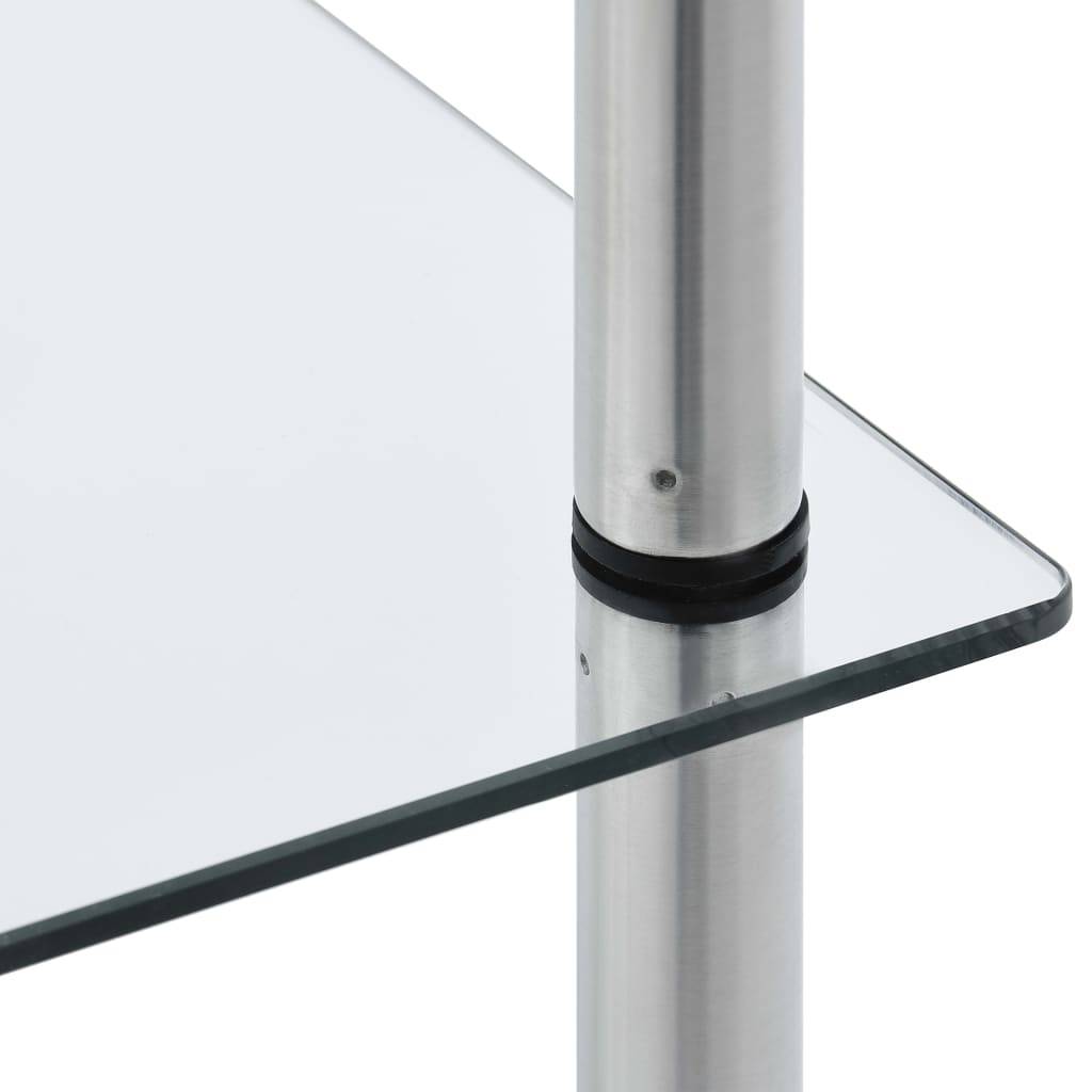 vidaXL Regal mit 6 Ablagen Transparent 40x40x160 cm Hartglas