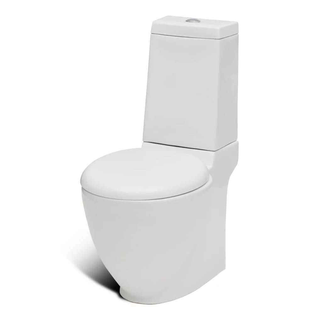 vidaXL Toilette und Bidet Set Weiß Keramik