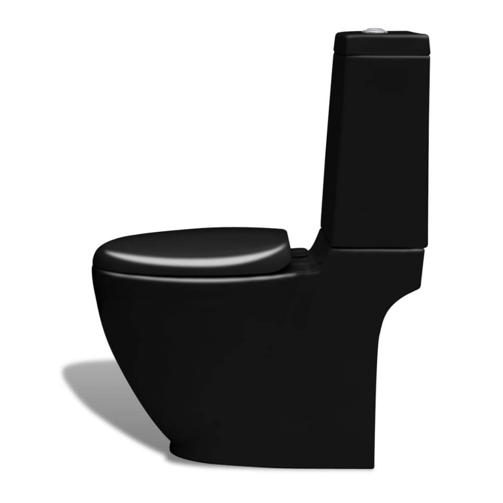 vidaXL Stand-WC & Bidet Set Schwarz Keramik