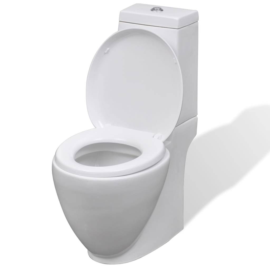 vidaXL Toiletten & Bidet Set Weiß Keramik