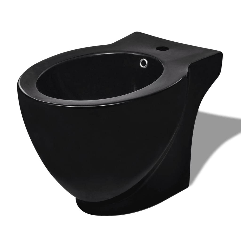 vidaXL Keramik-WC & Bidet-Set Schwarz