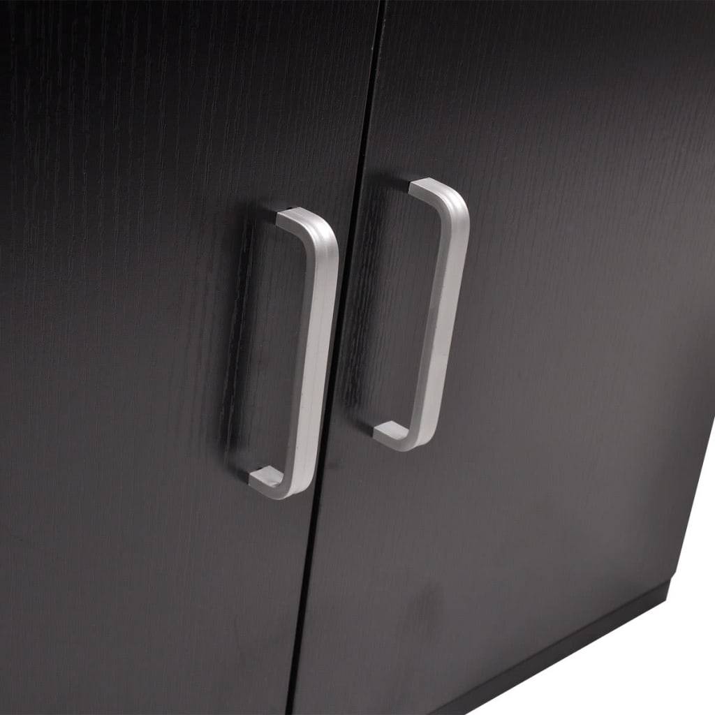 vidaXL 3-tlg. Badmöbel-Set mit Waschbecken Schwarz