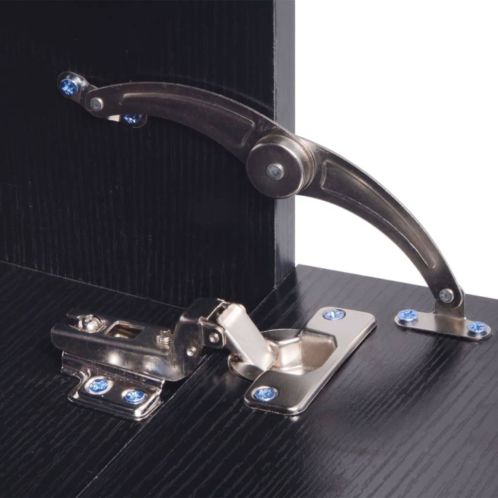 vidaXL 8-tlg. Badmöbel und Waschbecken Set Schwarz