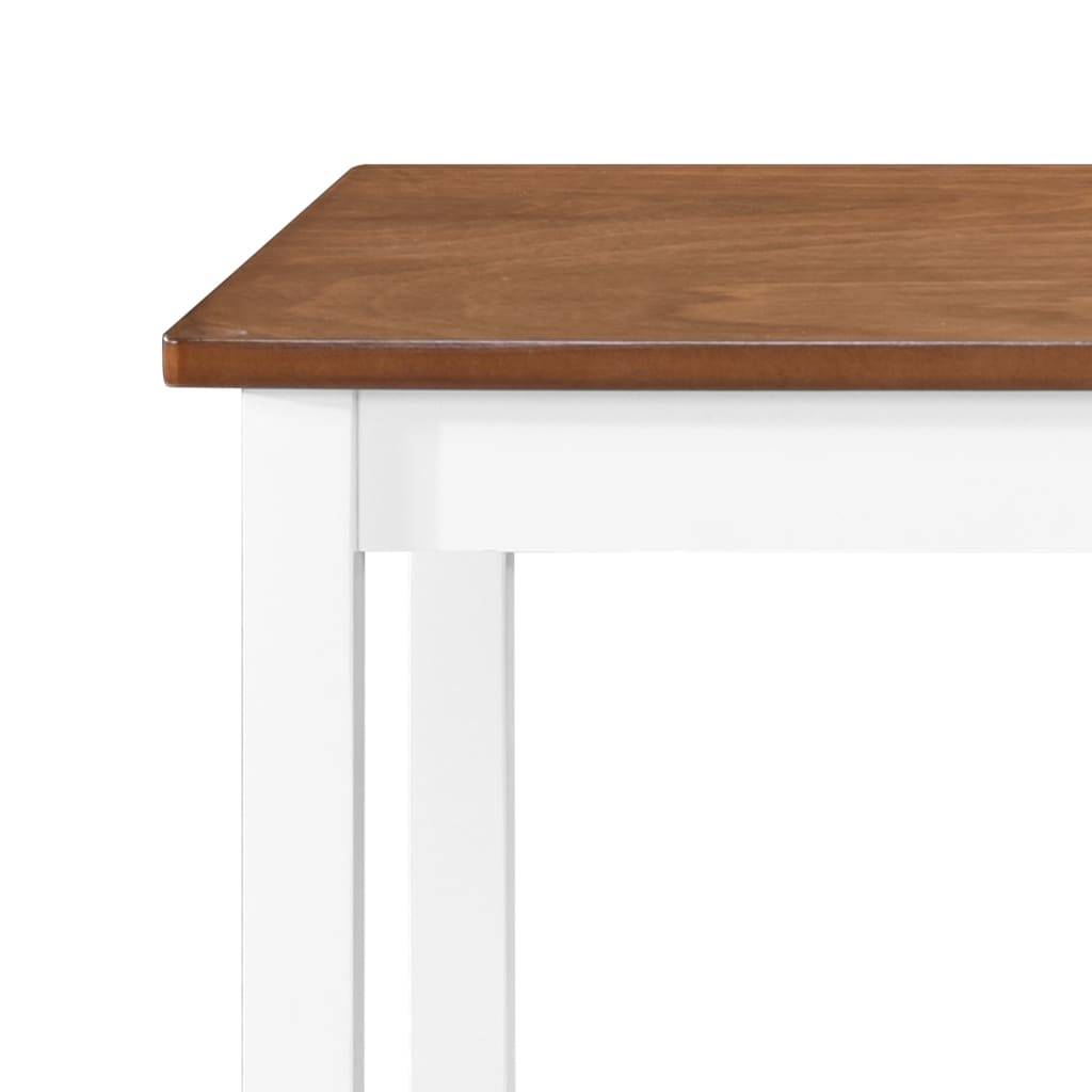 vidaXL Bartisch mit Stühlen 5-tlg. Massivholz Braun und Weiß