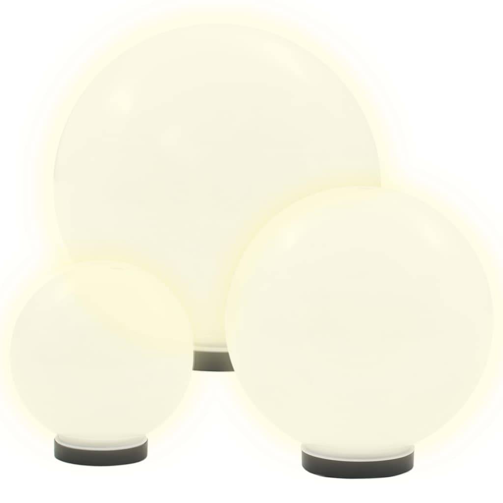 vidaXL 6 Stk. LED-Gartenleuchten-Set Kugelförmig 20/30/40 cm PMMA