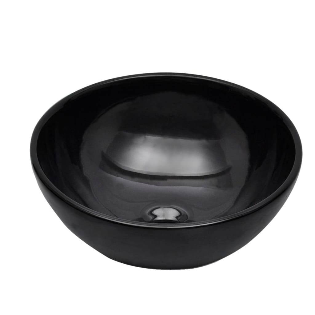 vidaXL 2-tlg. Badmöbel-Set Keramik Weiß